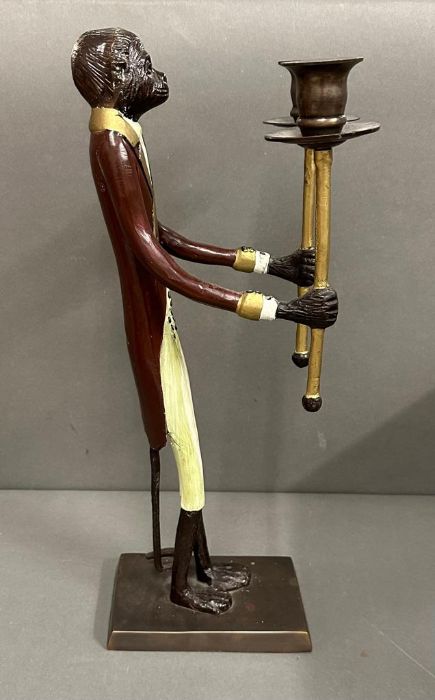 A two arm candlestick in the form of a monkey in a Butlers suit. - Image 2 of 2