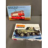 Two model kits: Matchbox SdKfz234/2Puma and Tower Trams