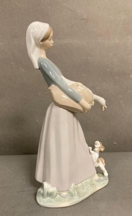 Girl with Goose and Dog. Lladro. Designed by Fulgencio Garcia. #4866. Marked “Lladro Hand Made in - Image 2 of 6