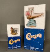 Two Robert Harrop Clangers Figurines: Small Clanger & The Music Boat and The Iron Chick