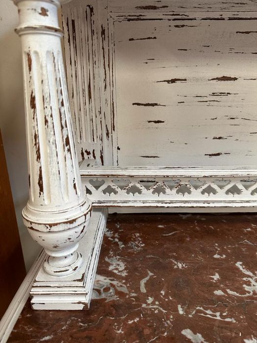 A white painted marble topped French style buffet (H186cm W114cm D46cm) - Image 6 of 6