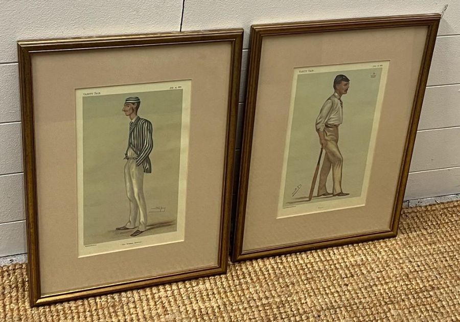 Two framed Vanity Fair prints of cricket players