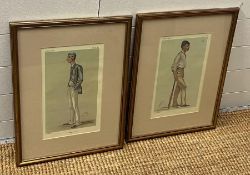 Two framed Vanity Fair prints of cricket players