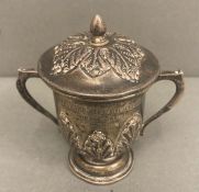 A miniature lidded trophy hallmarked for London (approx. weight 51.6g)