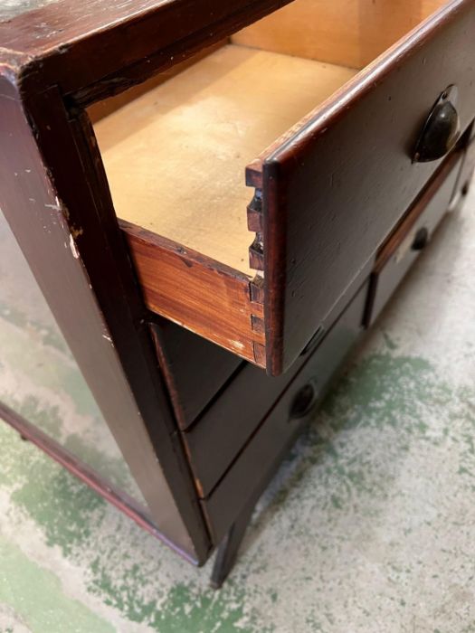 A Haberdashery counter with graduated drawers and glazed sides (the top has been smashed) (H90cm - Image 6 of 16