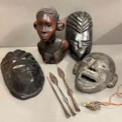 A selection of African tribal items