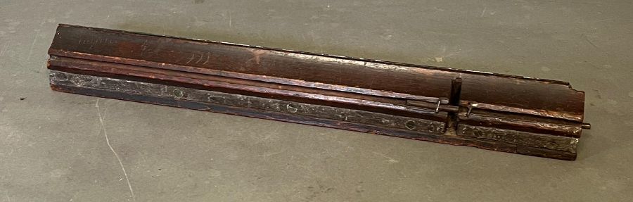 An enamel "Fulwell" sign on wooden base possibly of a bus or tram - Image 3 of 3