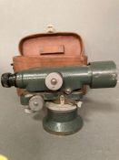 A mid-century theodolite on tripod manufactured by Rank precision industries ltd