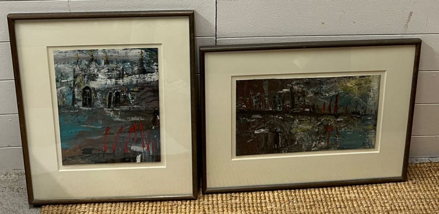 Two Yvonne Robertson artwroks dated 1990 oil on paper