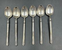 A set of six silver teaspoons by R F Mosley & Co Hallmarked for Sheffield 1930 Approximate Total