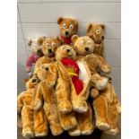 A selection of ten Super Ted soft toys