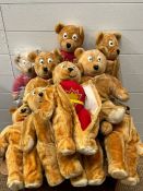 A selection of ten Super Ted soft toys