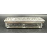 A really lovely silver topped mid Victorian dressing table tidy in excellent order. Glass base,