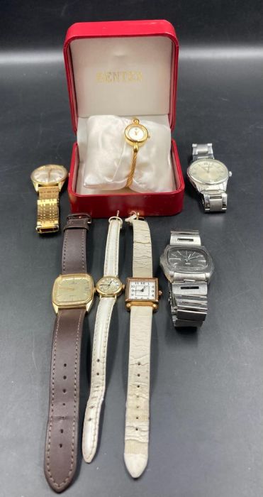 A selection of vintage watches to include a boxed Bentex, Gents Rotary, Seiko etc.