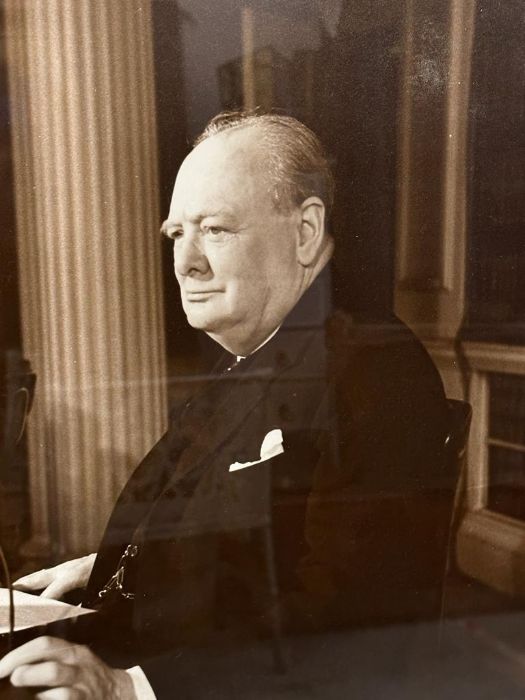 A framed photograph of Sir Winston Churchill 8th May 1945: Prime Minister of Great Britain Winston - Image 3 of 4