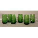 A Selection of six green drinking glasses