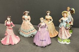 Six porcelain figurines