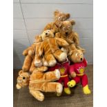 A selection of ten Super Ted soft toys