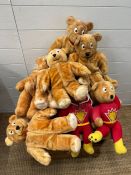 A selection of ten Super Ted soft toys