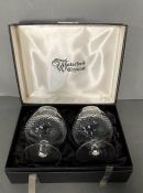 A pair of Waterford crystal brandy balloons. Boxed