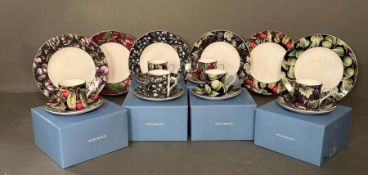 Wedgwood Fruit Orchard Collection set of six coffee cans and plates all in original boxes: