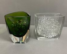 Two pieces of Art glass vases