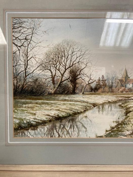 'Melting Snows - Alfriston (John Williams watercolour signed bottom right (50cm x 34cm) - Image 3 of 4