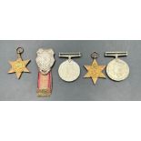 A small selection of WWII medals to include Defence, Great War 1939-45 Star and France and Germany