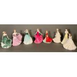 A selection of eight Royal Doulton figures to include Ann, Natalie, Rachel and Emily
