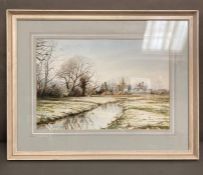 'Melting Snows - Alfriston (John Williams watercolour signed bottom right (50cm x 34cm)