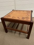 A tiled top side table (H35cm SQ45cm)