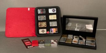 A selection of collectable Zippo lighters.