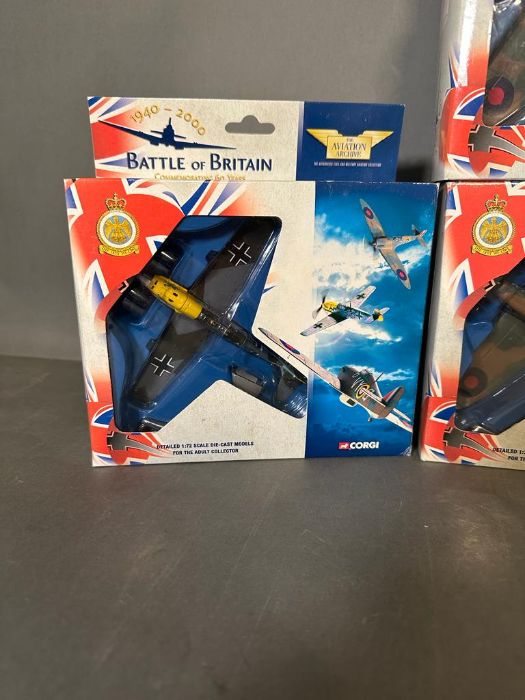 A selection of four Corgi Battle of Britain Diecast model aeroplanes - Image 4 of 4