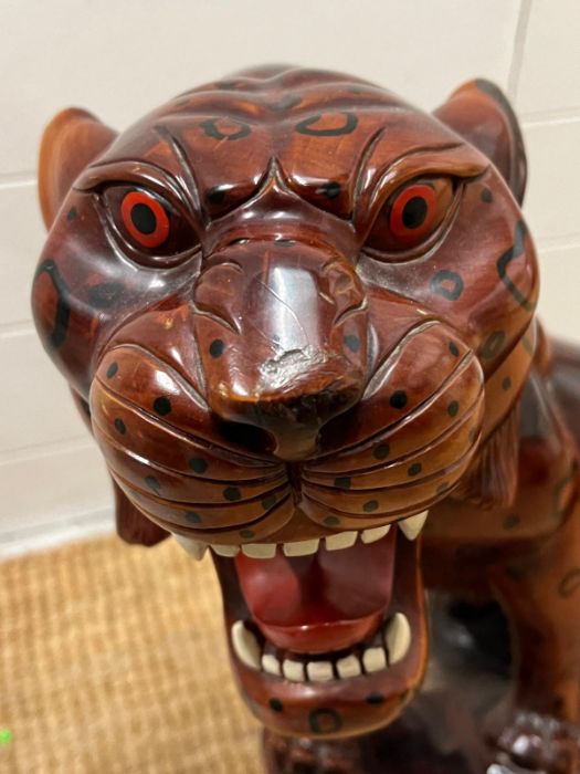 A Chinese carved prowling tiger (H60cm) AF - Image 3 of 6