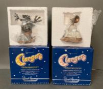 Two Robert Harrop Clangers Figurines: The Iron Chicken and The Hoot.