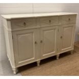 A Gustavian three door sideboard