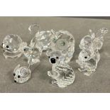 Eight Swarovski crystal animals