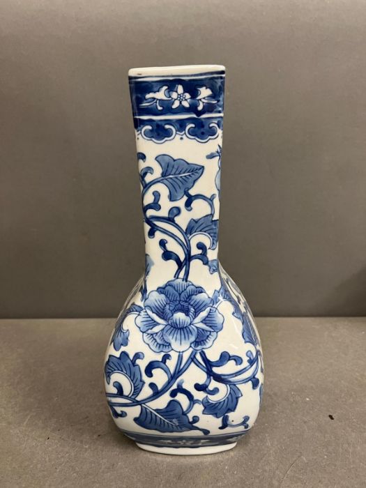 A contemporary blue and white vase