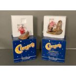 Two Robert Harrop Clangers Figurines: 'Pride' Small clanger & Mirror and Tiny Clanger
