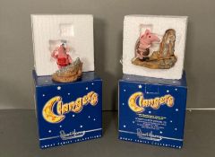 Two Robert Harrop Clangers Figurines: 'Pride' Small clanger & Mirror and Tiny Clanger