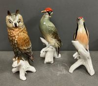 Three large Karl Ens porcelain birds