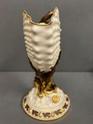 A 19th Century Aesthetic movement Royal Worcester shell vase with perched Salamander. Model Number