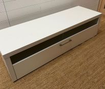 A Bo Concept Metz range media unit with soft closing drawer (H43cm W156cm D50cm)