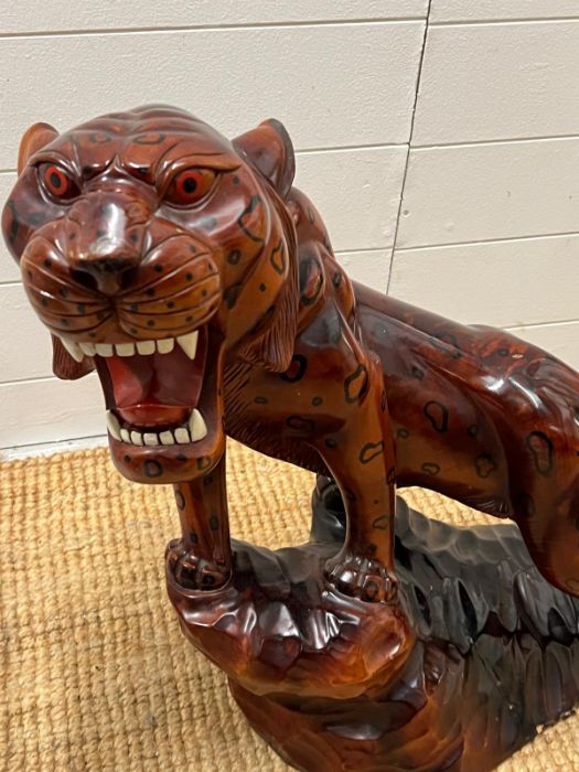 A Chinese carved prowling tiger (H60cm) AF - Image 5 of 6