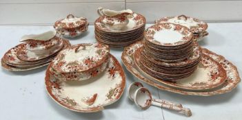 A part dinner service, platters, covered dishes, sauce boats etc