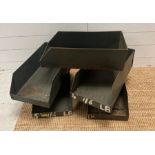 Five metal industrial trays (H15cm W53cm D27cm)