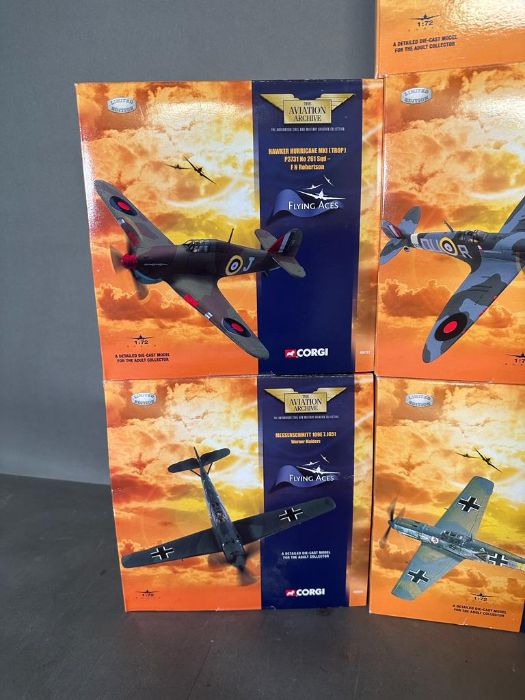 A selection of seven Diecast model aeroplanes from the Corgi Flying Aces collection, Boxed - Image 3 of 6