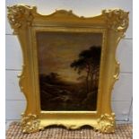 An oil on canvas in gilt frame signed (23cm x 31cm)