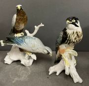 Karl Ens porcelain falcon figurines