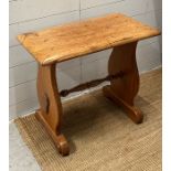 A Cotswold style oak stool (H58cm W57cm D37cm)